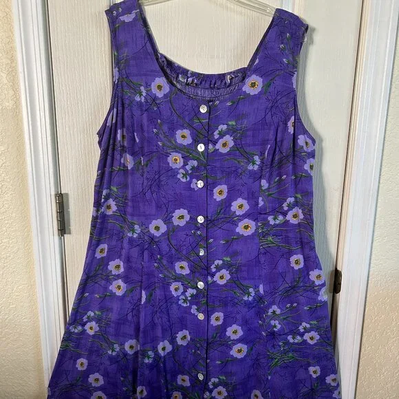 Bfa Classics | Dresses | Bfa Classics Purple Print Swing Sleeveless Dress  Pl | Poshmark